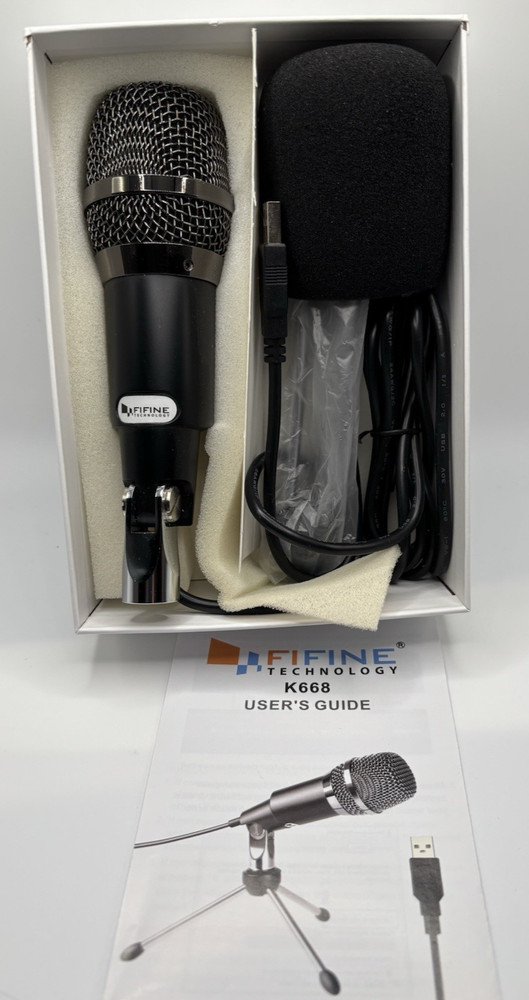 Fifine Plug & Play Home Studio USB Condenser Microphone for Windows PC - K668