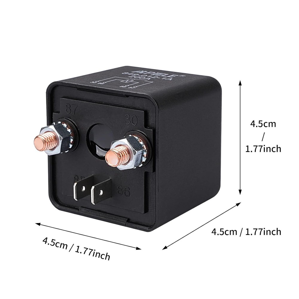Continuous duty relay 12v dc 200a 4 pin on off split charge