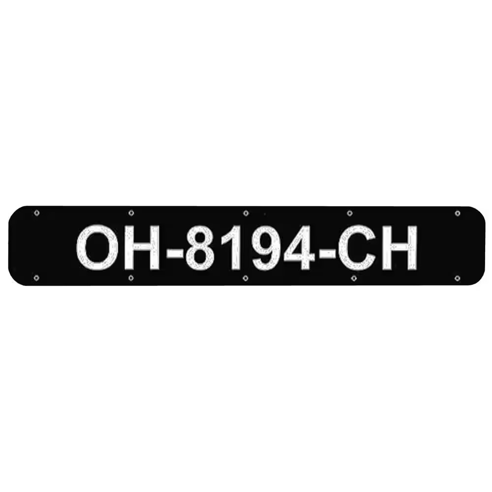 24 In. Boat Registration Plates, Black (2-Piece)