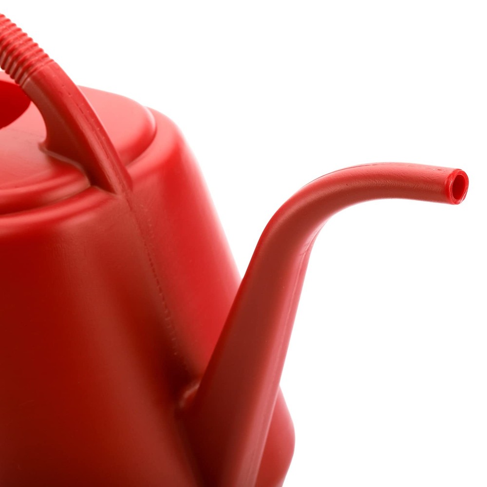 Fasmov 1-Gallon Plastic Watering Can with Comfortable Handle, Garden Red
