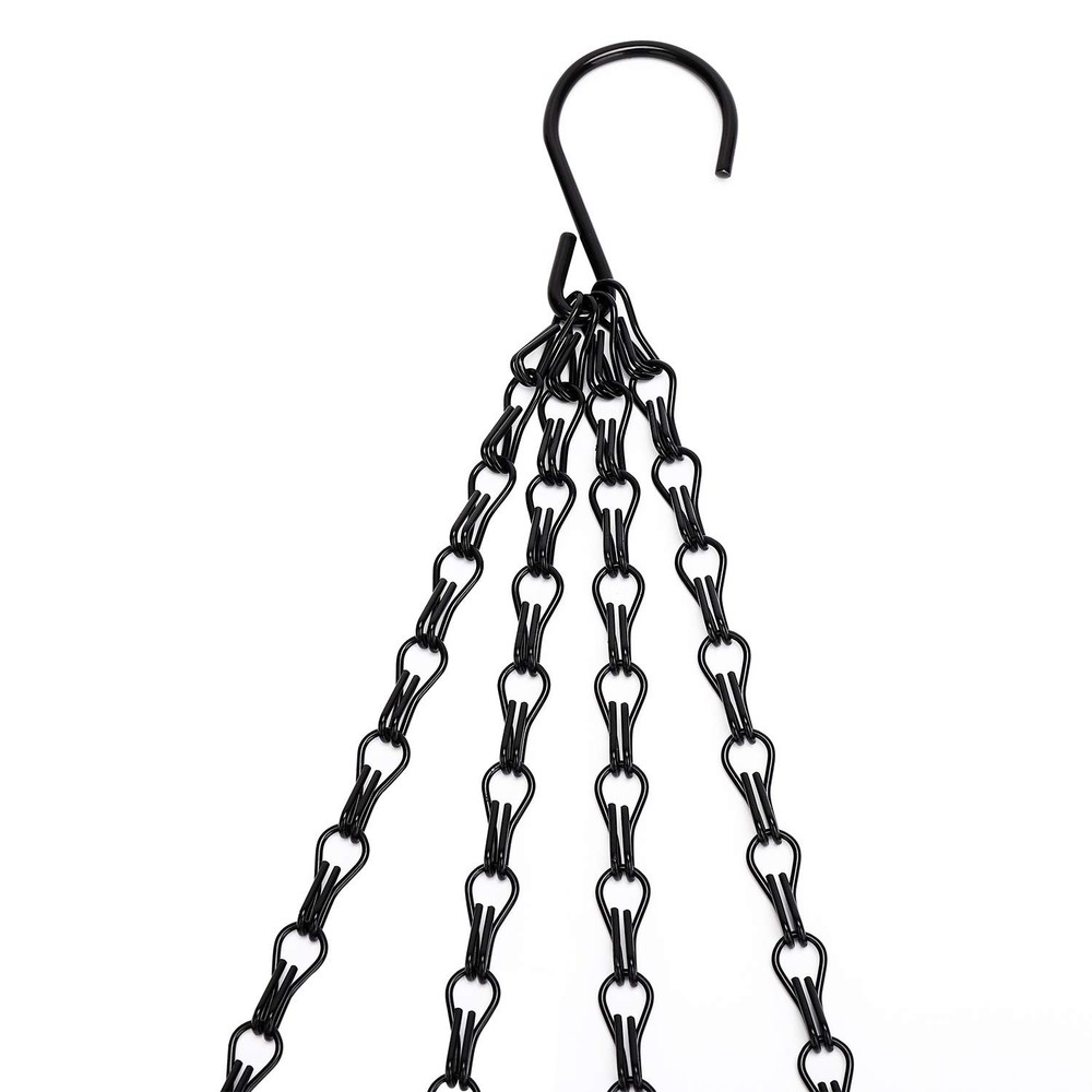 Heybe Hanging Baskets Chains 23 Inches 4 Leads Small, Black