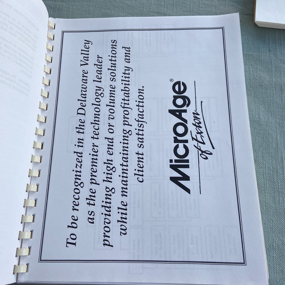 Vintage MicroAge Computer Solutions Technical Services Operations Manual Paper E
