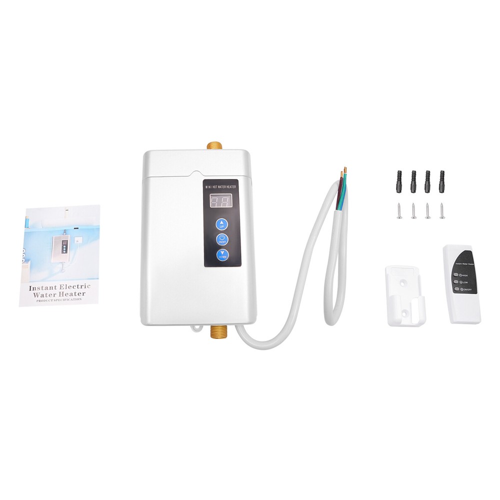 4000w Electric Tankless Instant Hot Water Heater Shower Kitchen + Remote