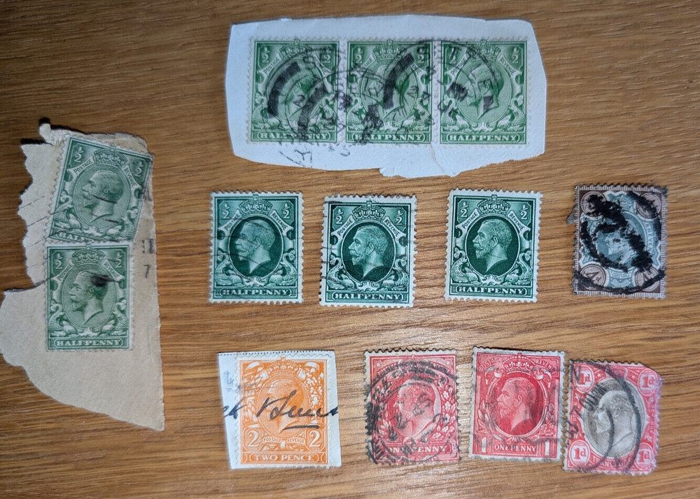13 King George V Postage Stamps