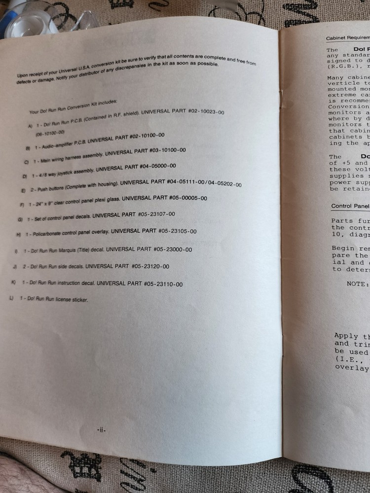 Do Run Run Arcade Manual Universal