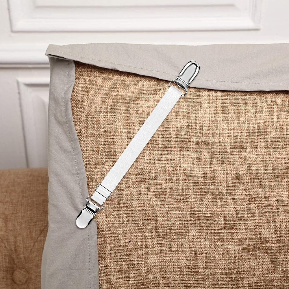 24 Pcs Bed Sheet Heavy Duty Adjustable Sheet Straps Elastic Fitted Sheet Hold...