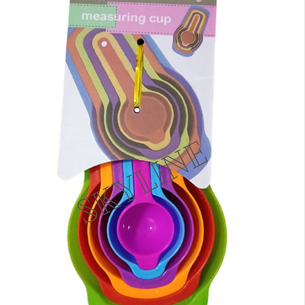 6pcs Colorful Plastic Measuring Spoon Cup Set Stackable Kitchen Baking