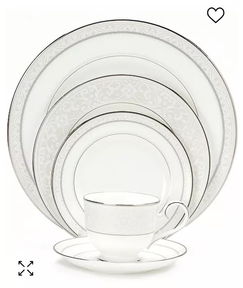 Noritake Montvale Platinum China 5 Piece Set