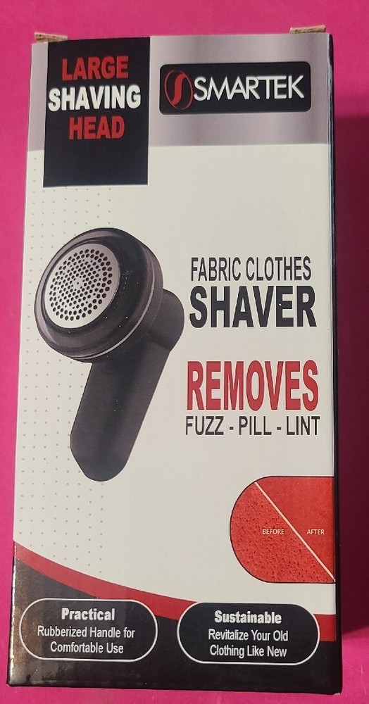 SMARTEK FABRIC CLOTHES SHAVER LARGE HEAD RUBBERIZED HANDLE NIB