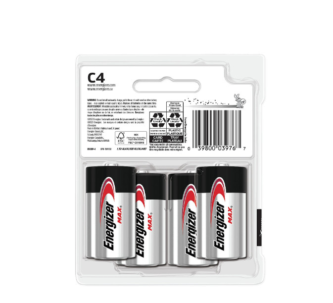 NEW Energizer MAX C Batteries (4 Pack), C Cell Alkaline Batteries