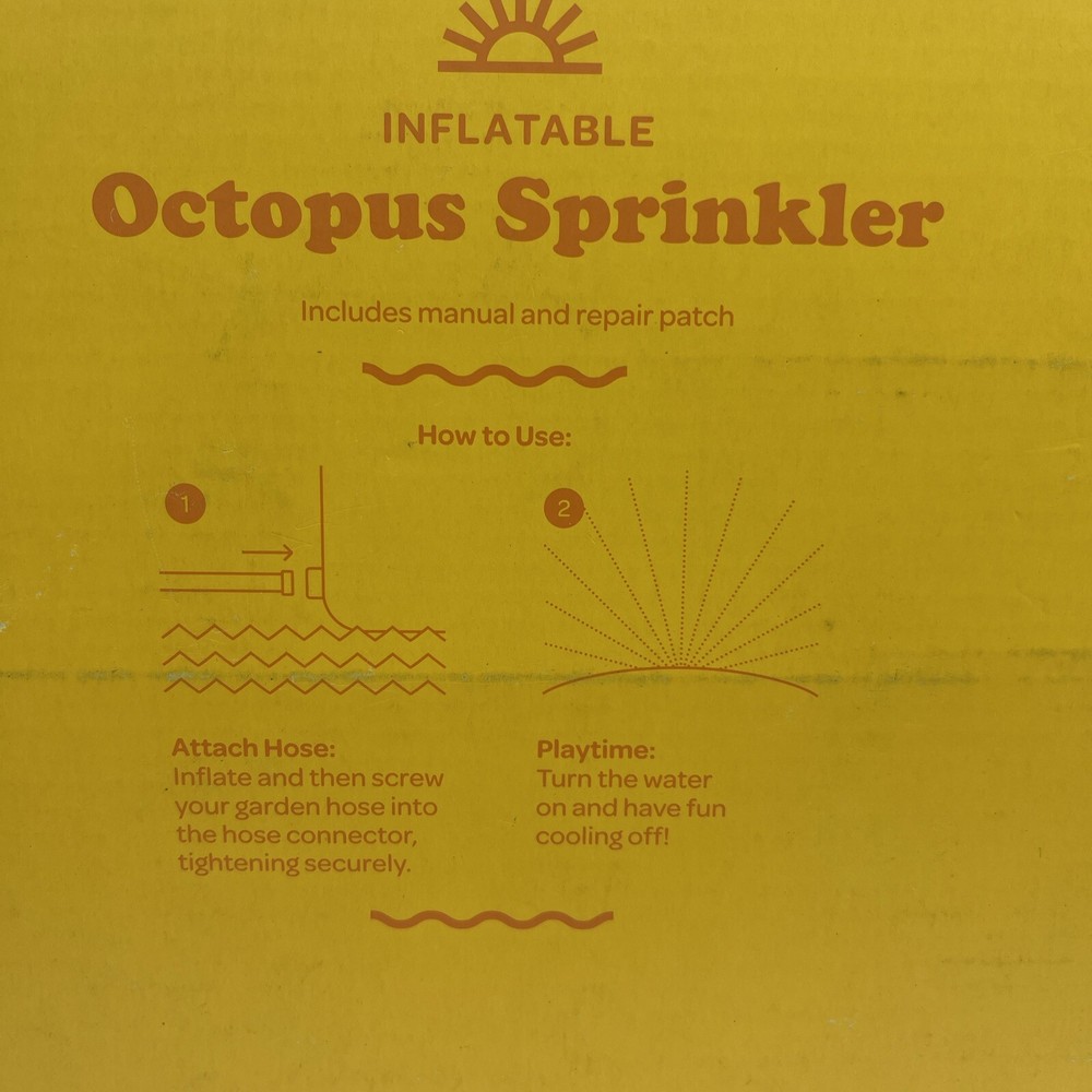 Sun Squad Inflatable Octopus Sprinkler PLAY FUN SPRINKLER