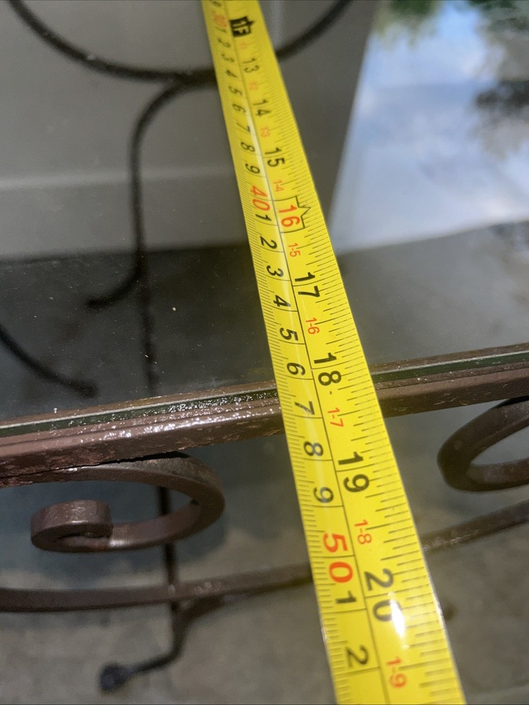 Complementary Pair NESTING Neoclassical Style Wrought Iron Glass Top Side Tables