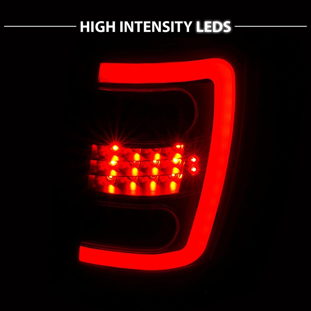 1999-2004 Grand Cherokee C-Type LED Black Tail Lights Set