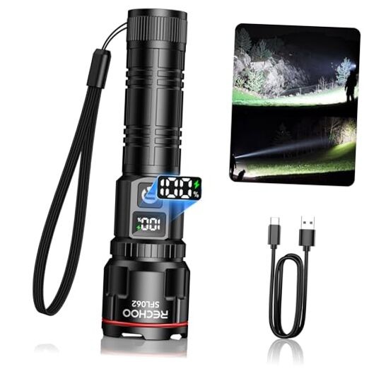 Rechargeable Flashlights Super Bright High Lumens LED Flashlight with 1 Pack