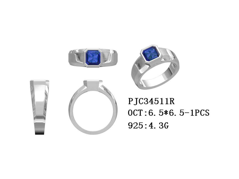 Sterling Silver Semi Mount Ring Setting Emerald OCT 6.5x6.5mm