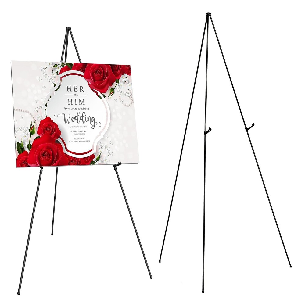 2 Pack Alloy Easel Tripod Drawing Stand for Wedding Poster Art Drawing A Frame