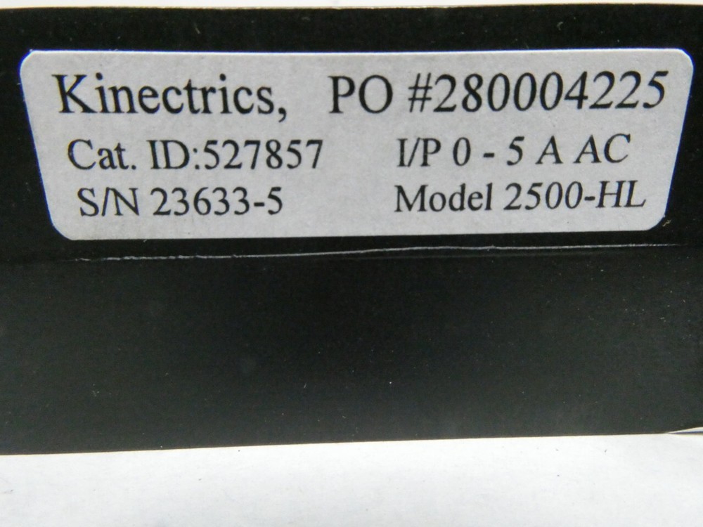 Kinectrics 2500 HL 0-75a Amp Ammeter