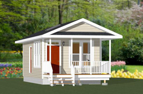 14x28 Tiny House -- 391 sq ft -- PDF FloorPlan -- Model 3