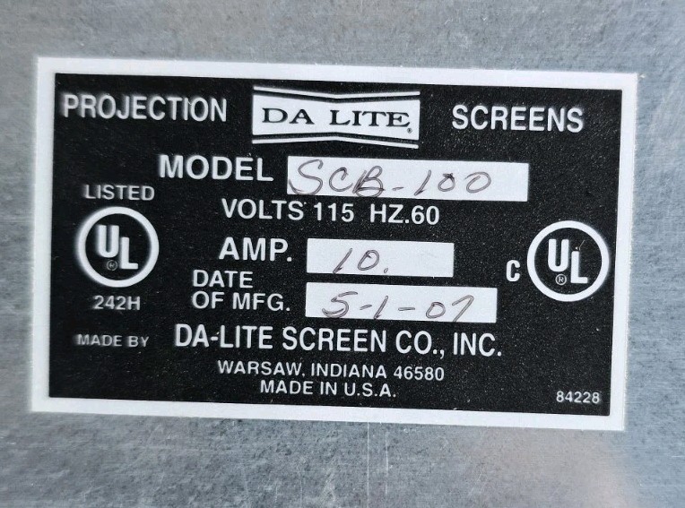 Da-Lite Projection Screen Control SCB-100