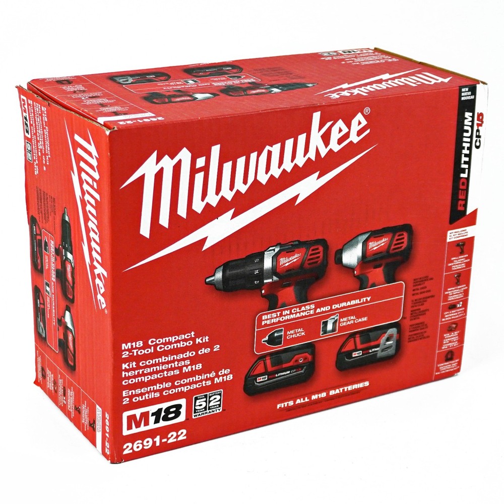 Milwaukee 2691-22 M18 Compact 2-Tool Combo Kit -A