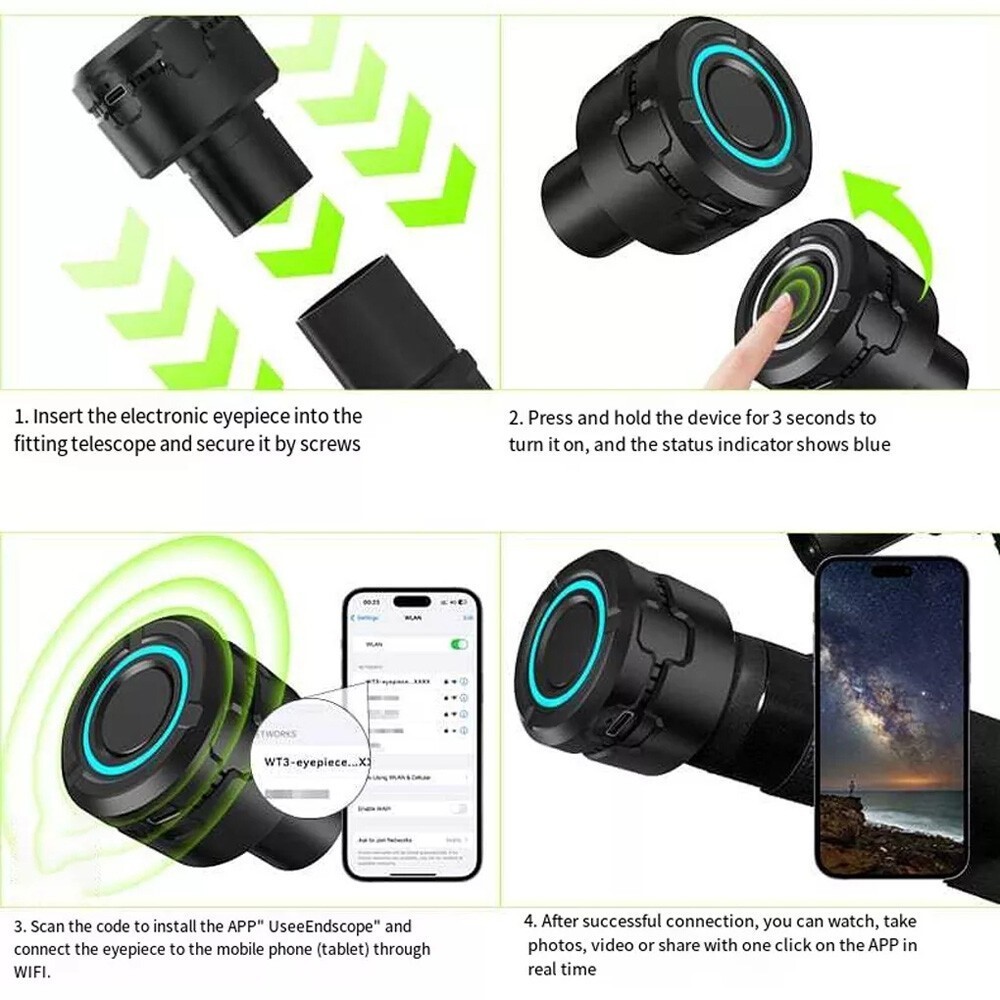 WIFI Electronic Eyepiece Astronomical Telescope Camera Upgraded 4K