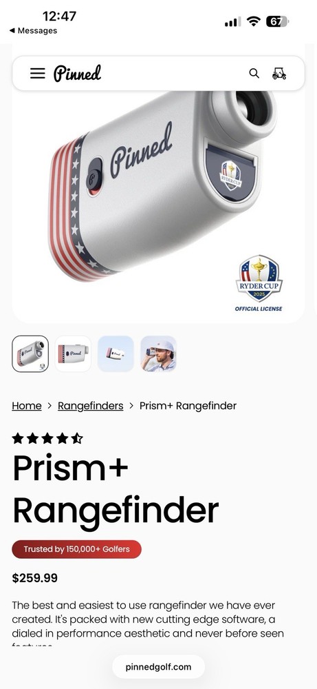 Pinned Golf prisim+ Range Finder