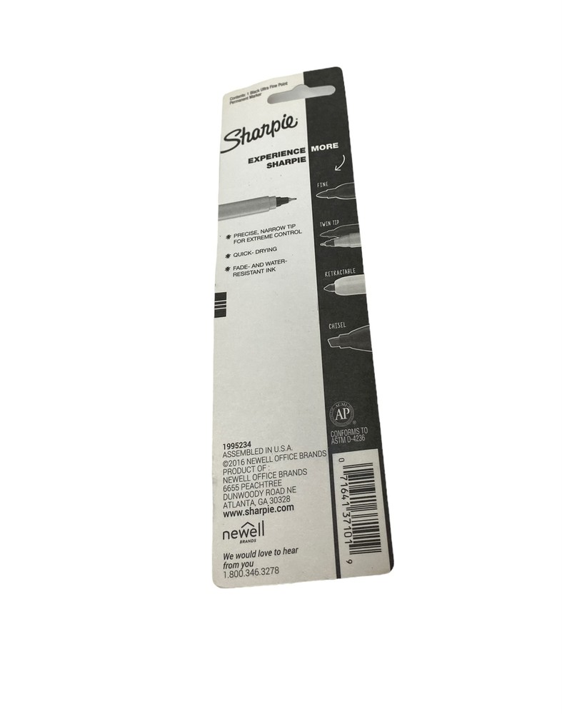 Sharpie Permanent Marker, Ultra Fine Point, Black, 5 Counts