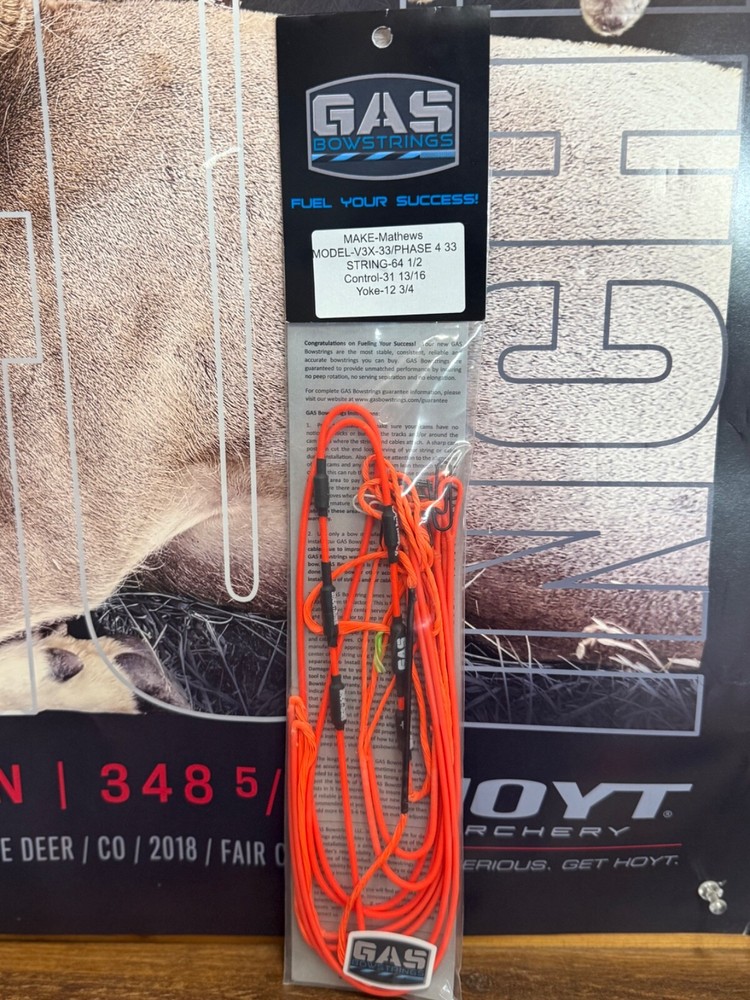 NEW Gas Bowstrings Mathews V3X 33 Flo Orange  XV String Cables PHASE 4 33