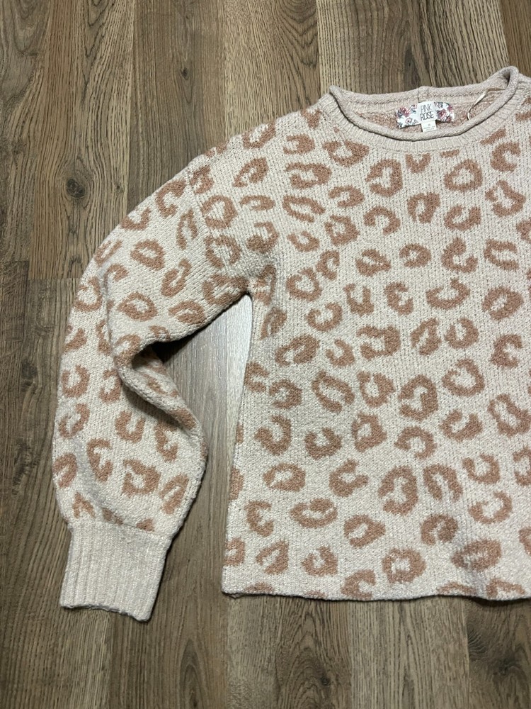 PINK ROSE Sweater, Women's Size Small, Brown, Pullover, Crew Neck
