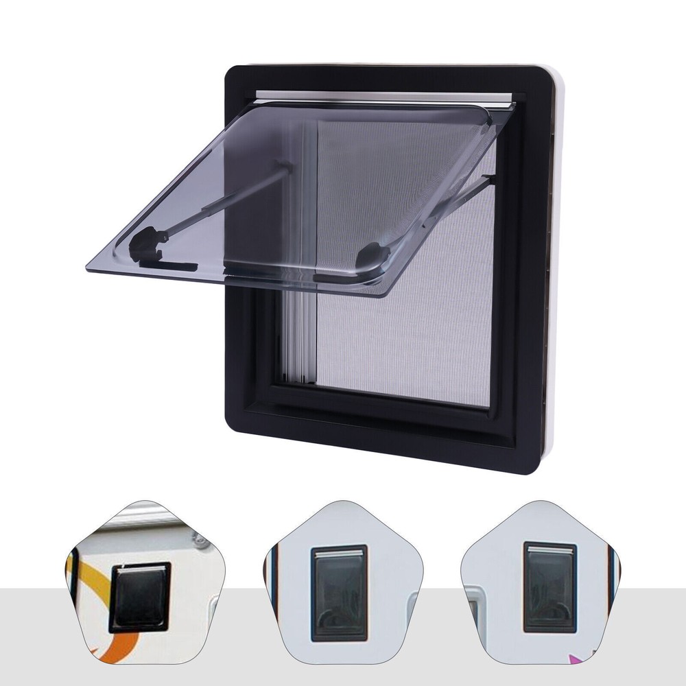RV Caravan Camper Hinged Push Out Window Ventilation Hatch 450x500mm W*H MG16RW