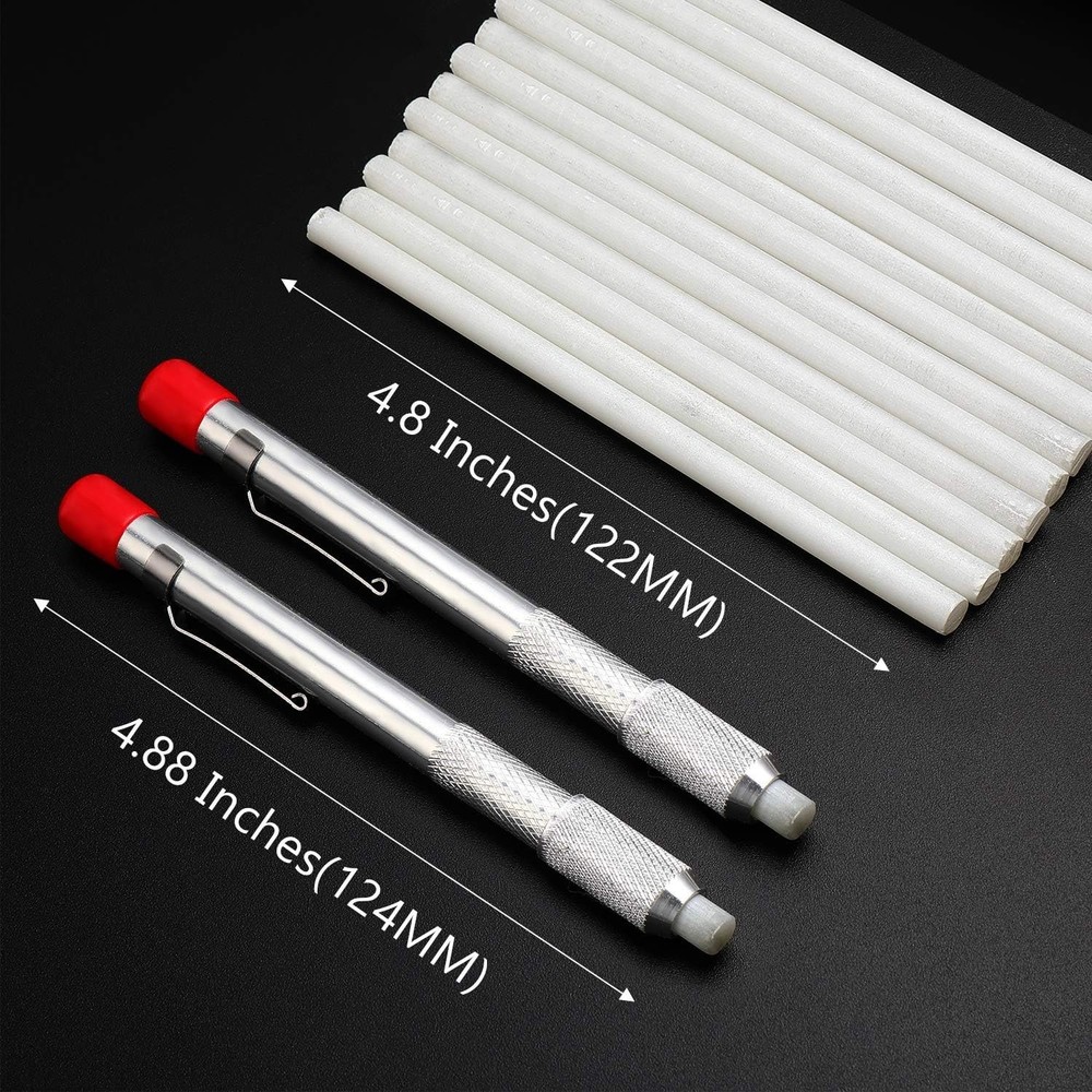Convenient Soapstone Marking Kit: 2 Holders & 12 Refill Chalks for Durable Usage