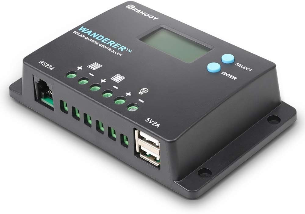 Wanderer 10 Amp PWM Solar Charge Controller - Safe & Efficient Power Management
