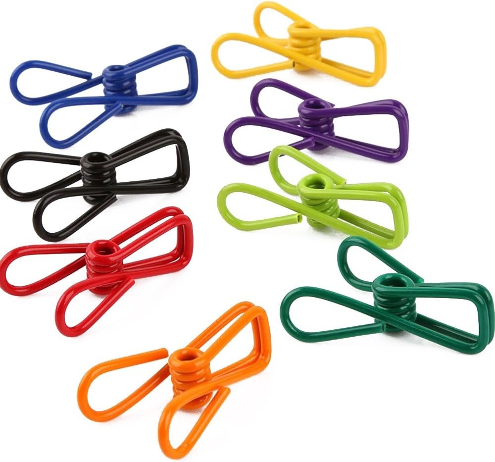 Multi-pose Clothesline Utility Clips, Steel Wire Clips