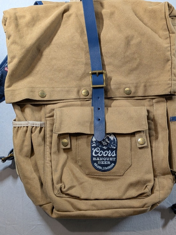 Coors Banquet Promo Backpack Multiple Pockets And Button Up