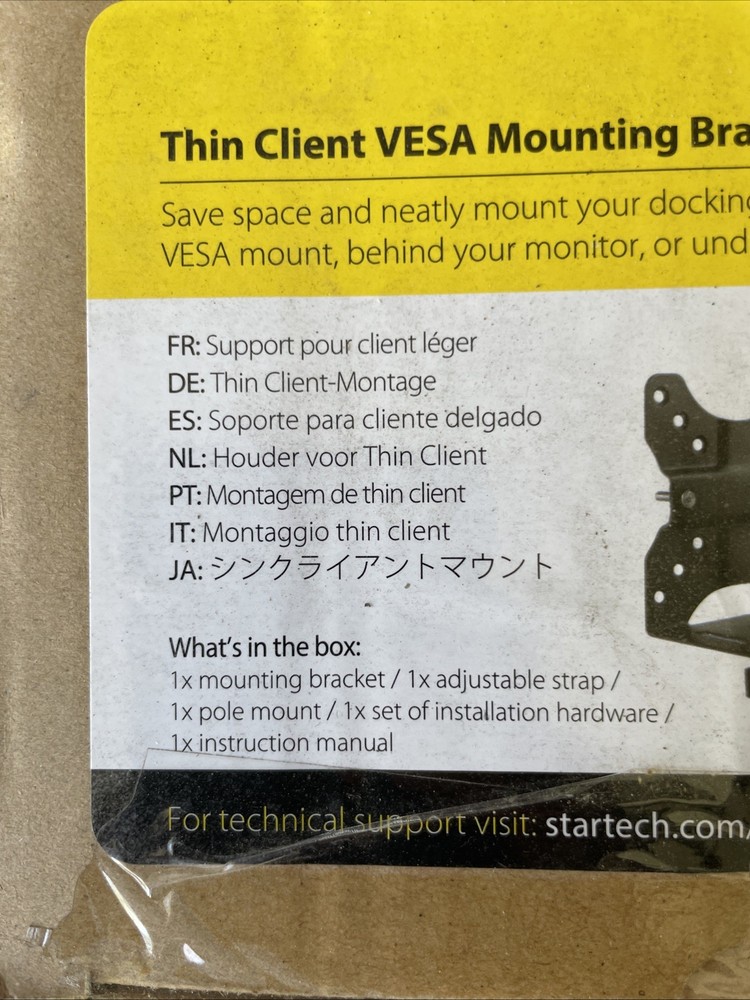 StarTech Thin Client Mount VESA Wall Mounting Bracket ACCSMNT Black NEW SEALED