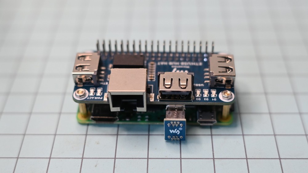 Raspberry Pi Zero 2 W w/ Waveshare Hub HAT – Soldered, Plug-and-Play