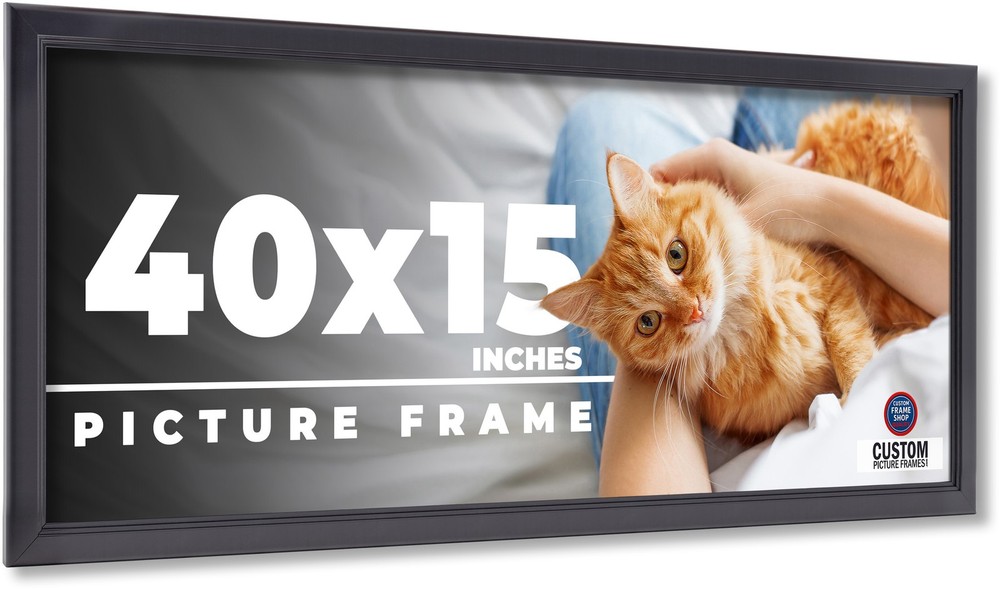 40x15 Frame Black Passaggi Solid Wood Picture Frame Width 1.5 Inches | Interior