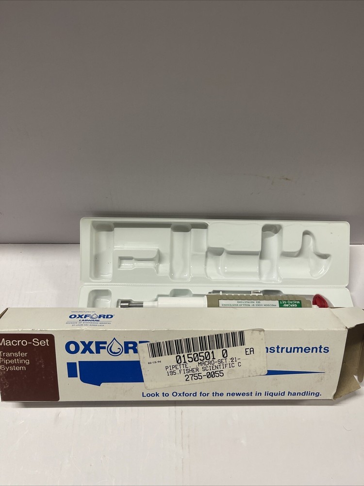 Oxford macro-set transfer pipetting system. NEW In original package&instructions