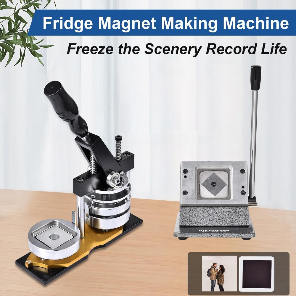 Square Magnetic Fridge Magnet Button Maker 2''Refrigerator Magnet Making Machine