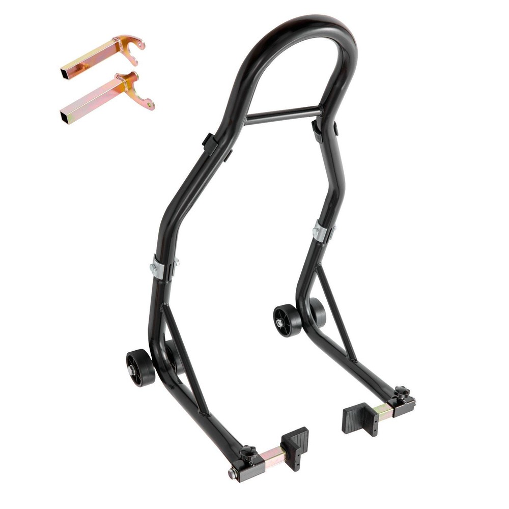 U-Shaped & L-Shaped Fork Motorcycle Stand 850lb Load Capacity Black