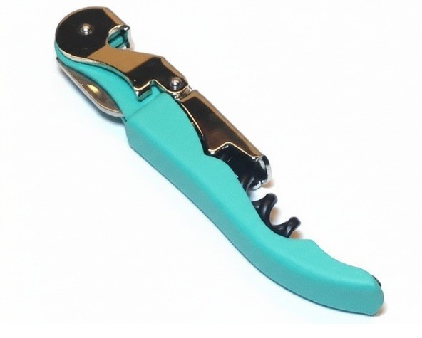 3 Pack Sky Blue Waiters Corkscrew Wine Key Double Hinge Soft Touch Opener