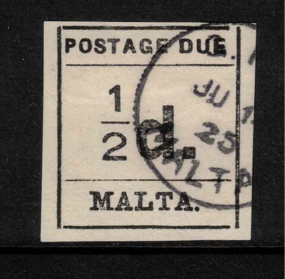 Malta 1925 KGV SG D2 1d Black Postage Due Used