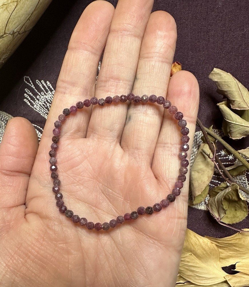 Faceted Ruby Bracelet, Small Bead Size, All Natural, Metaphysical