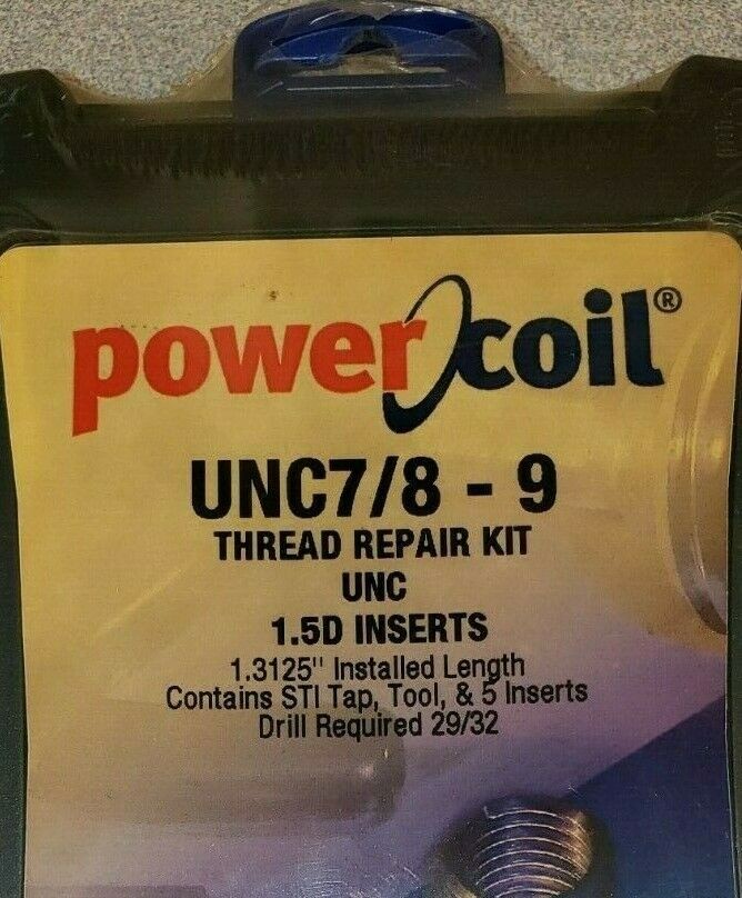 7/8"-9 UNC PowerCoil Thread Repair Kit