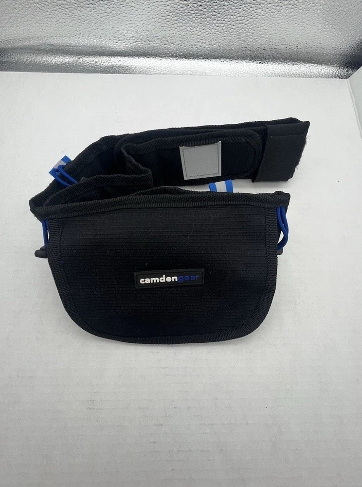 Camden Gear Hydration Running Belt Pack Black Blue Reflector Hook Loops