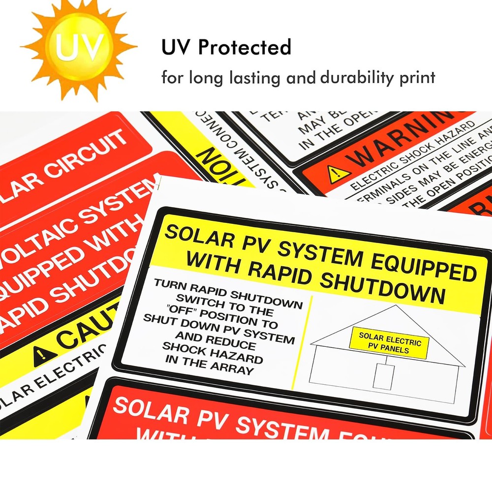 Photovoltaic Solar System Installer Label Kit | 2020 | 2017 Code medium, Red