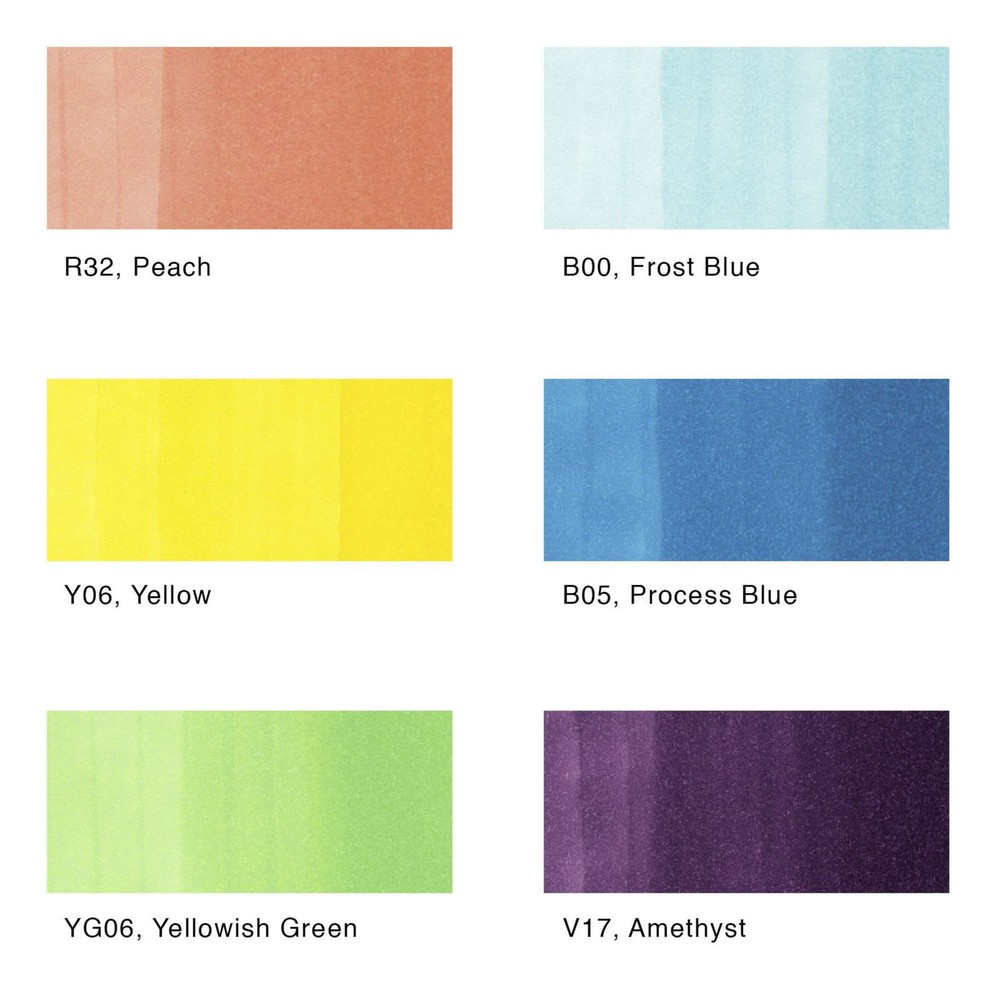 COPIC CIAO Markers BRIGHTS - 6 pcs