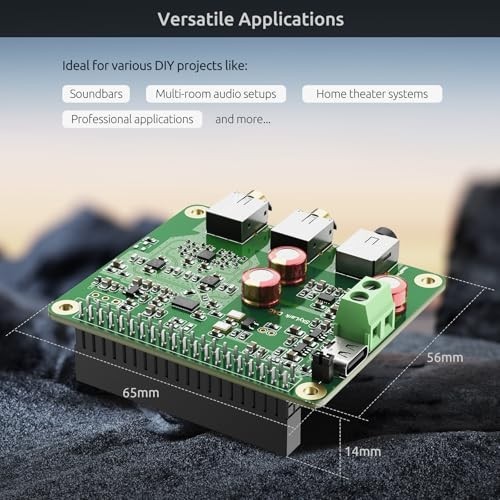 High-Resolution DAC Audio Card for Raspberry Pi 5/4/3B+/3B/Zero - 384KHz/32bit,