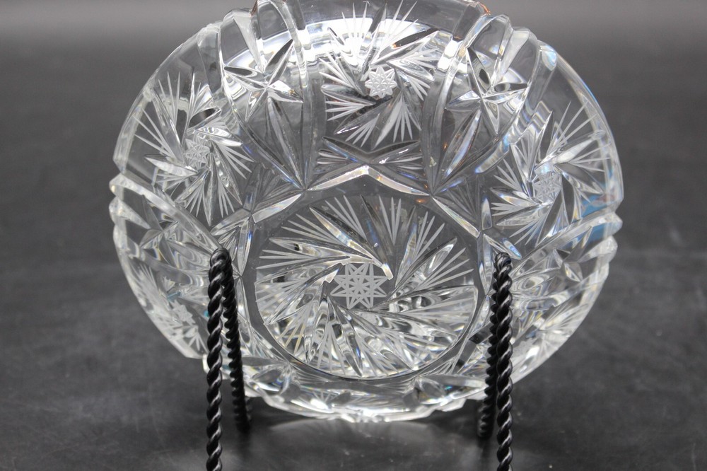 Heavy Crystal Ashtray Starburst Pattern