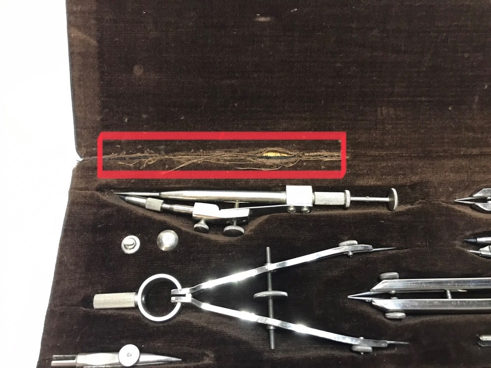 Vintage Soviet Drawing Tools Set Drawing Brass Box USSR 60s Rare Tool Engineer